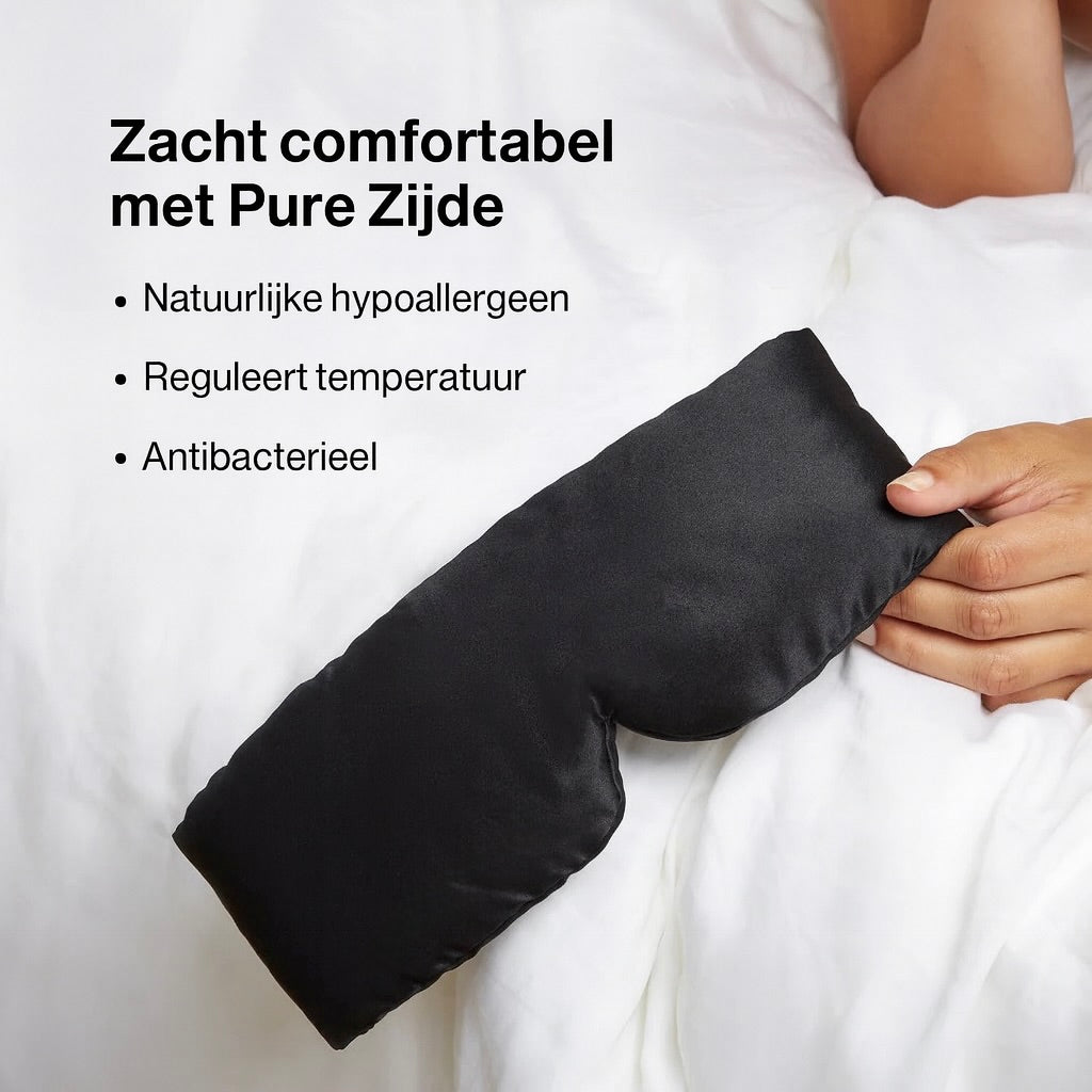 Premium Zijde Slaapmasker - Noir Zwart
