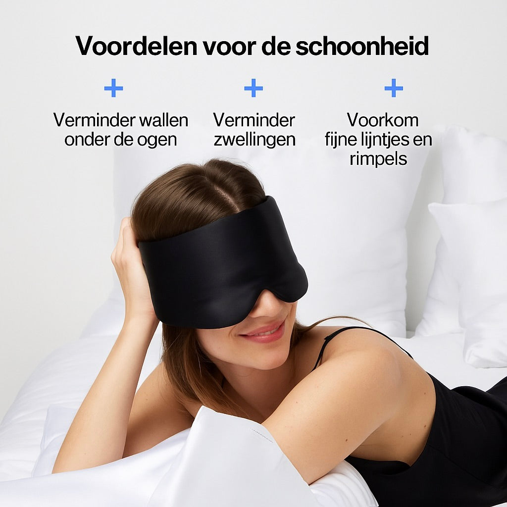 Premium Zijde Slaapmasker - Noir Zwart