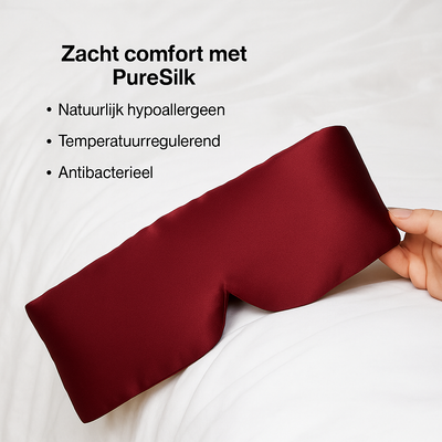 Premium Zijde Slaapmasker - Bordeauxrood