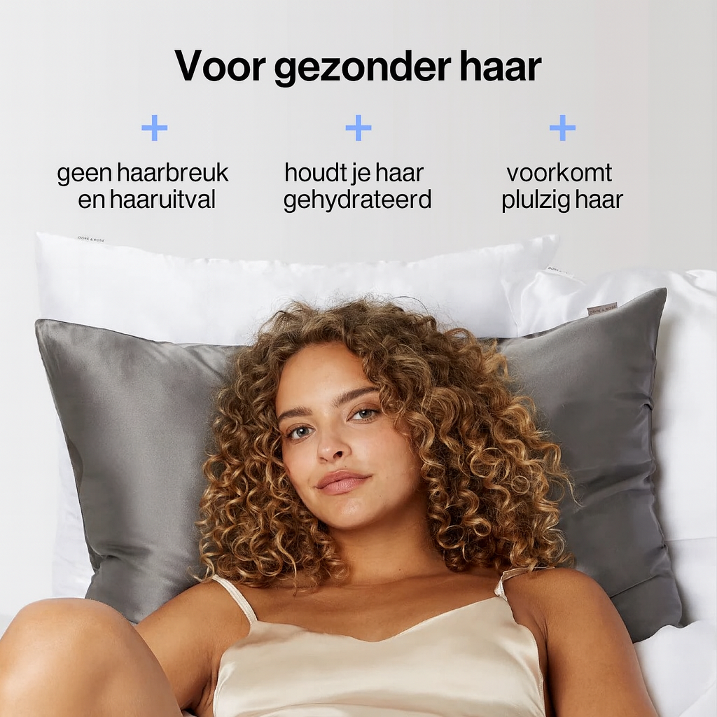 Premium Zijde Kussensloop - Parelgrijs