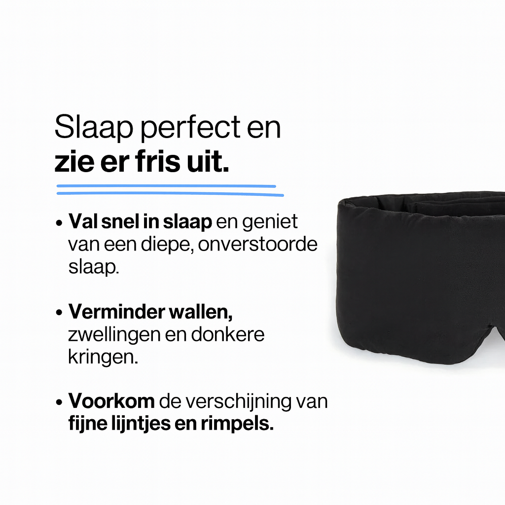 Premium Zijde Slaapmasker - Noir Zwart