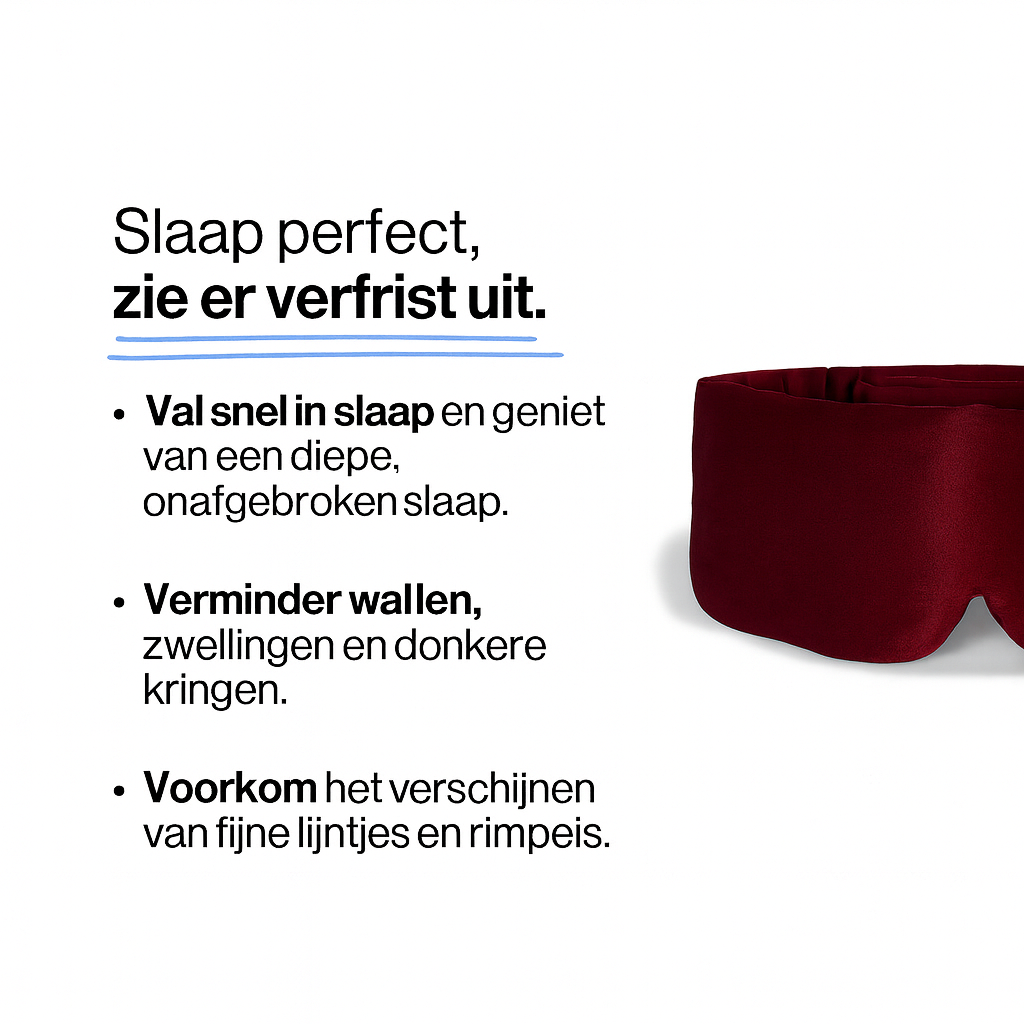 Premium Zijde Slaapmasker - Bordeauxrood