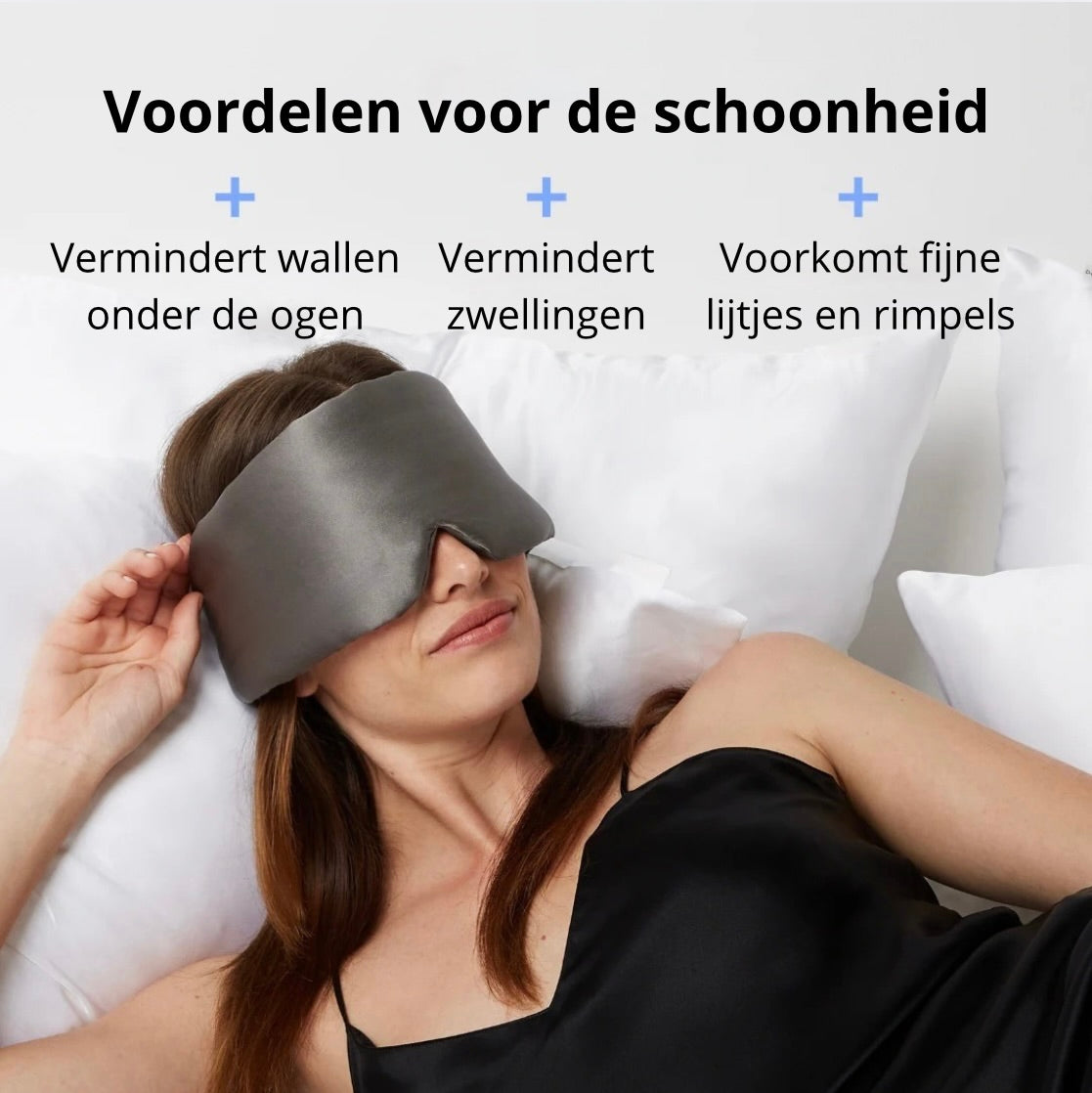 Premium Zijde Slaapmasker - Parelgrijs