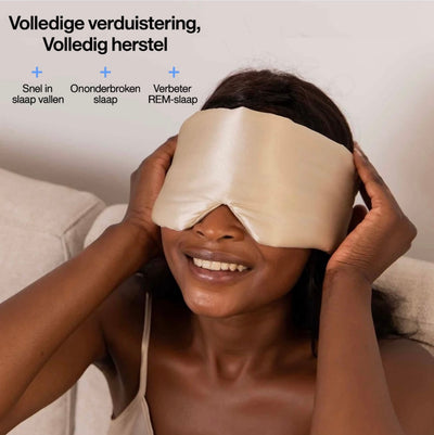 Premium Zijde Slaapmasker - Champagne